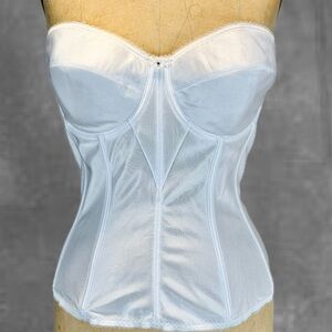 VINTAGE bustier shapewear corset girdle bra 42B lingerie layer white boudoir 80s